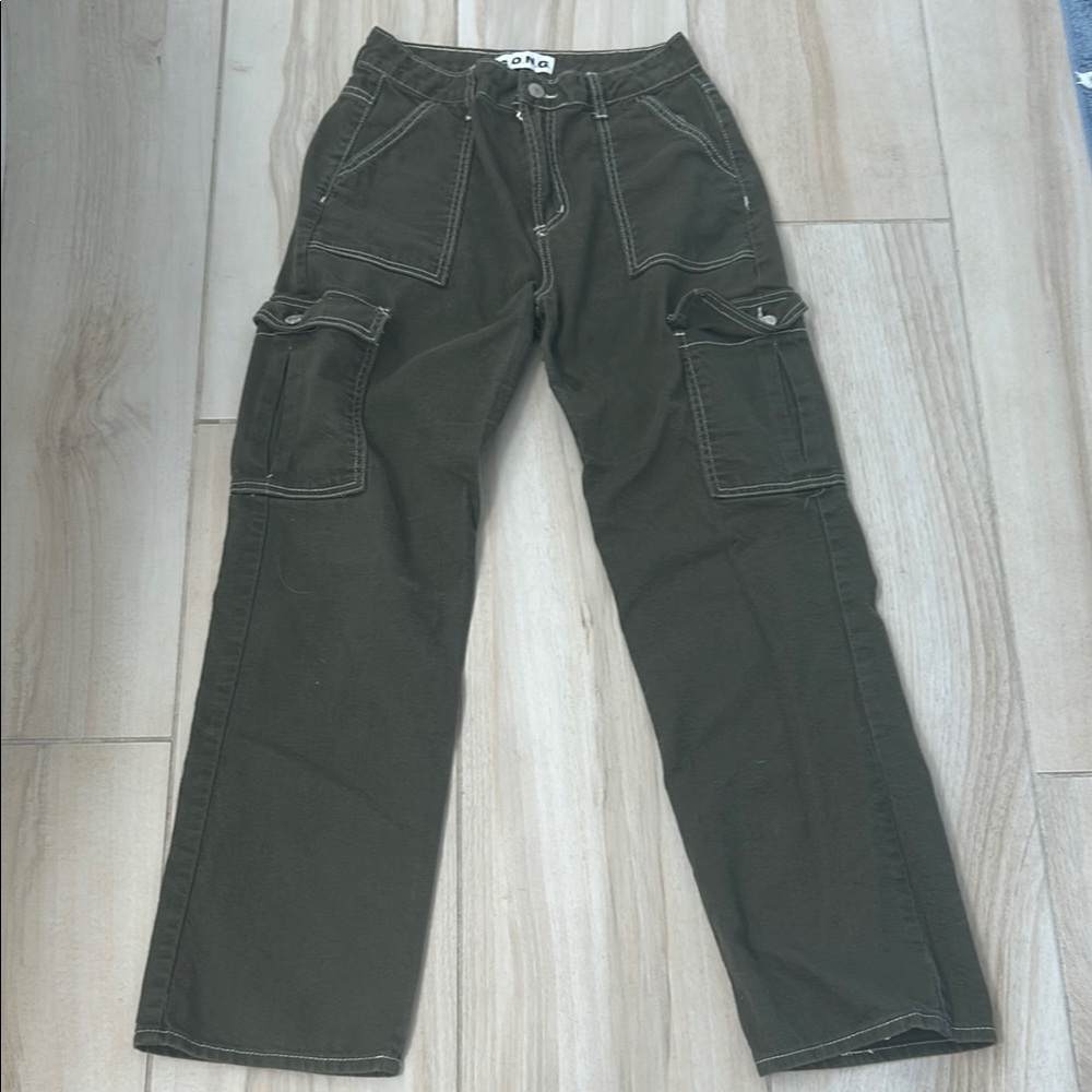 Green Cargo Pants Relaxed Fit